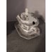 G. Phillips 1840s Transferware Peacock Pattern Creamer Lidded Bowl & Underplate