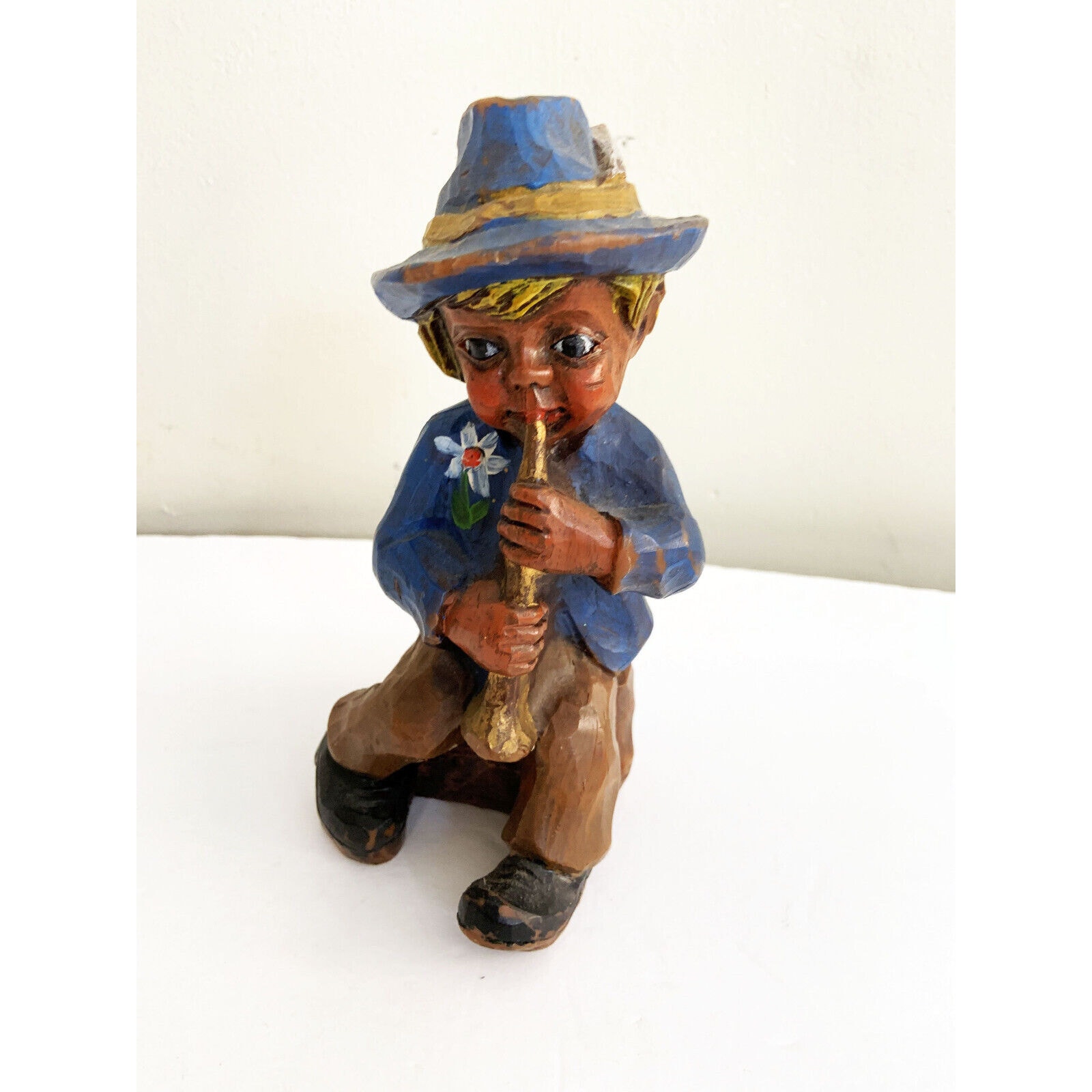 Rare Vtg Antique Wax Boy in Feathered Hat Shorts and Jacket Germany - Box 1001