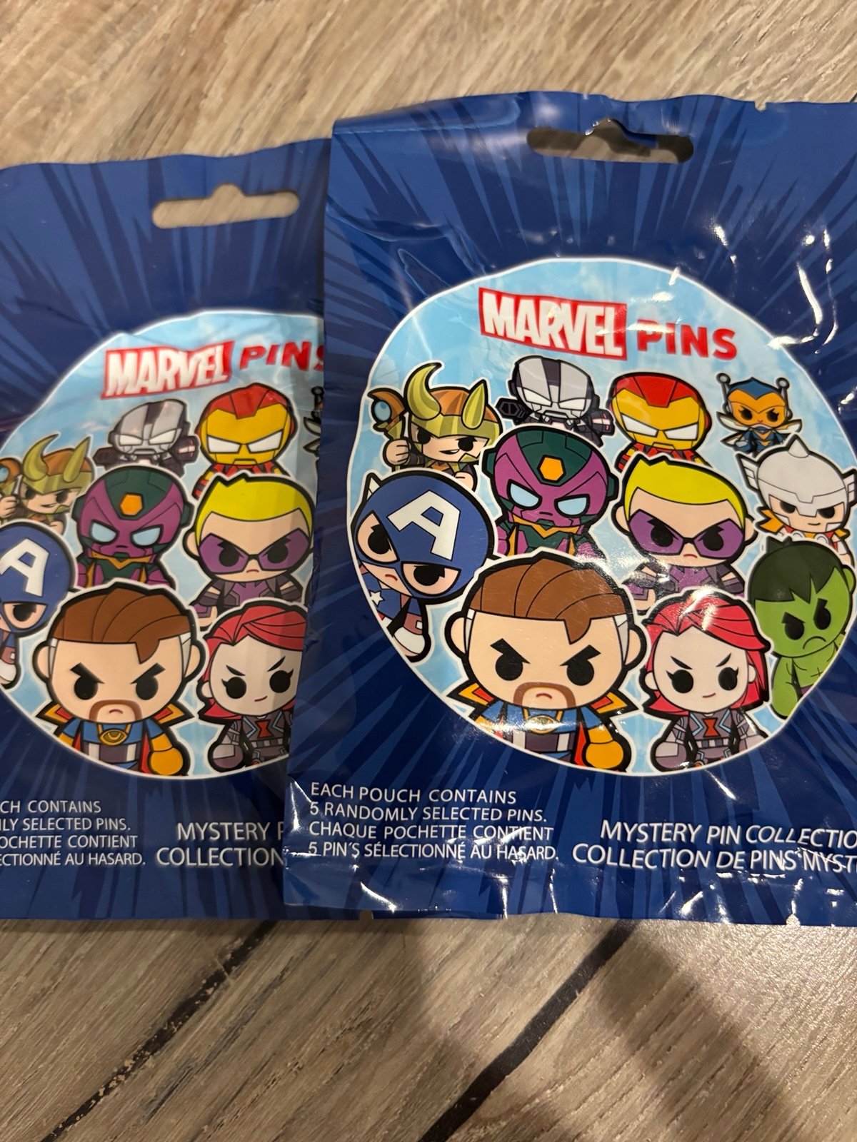 2 Disney Mystery Pin Packs Bags 10 Random Pins Marvel Blue AVENGERS Dr Strange