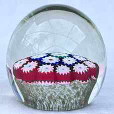 Murano Fratelli Toso Aventurine and Millefiori Paperweight