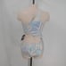 NEW Norma Kamali Shane Swimsuit Bodysuit Women's XS Silver Hologram Monokini