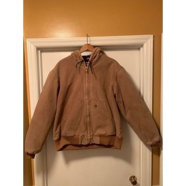 Carhartt J130 Quilt Lined Active Jacket Men's Large Brown Fade Canvas Work