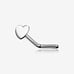 14 Karat White Gold Flat Heart Top L-Shaped Nose Ring