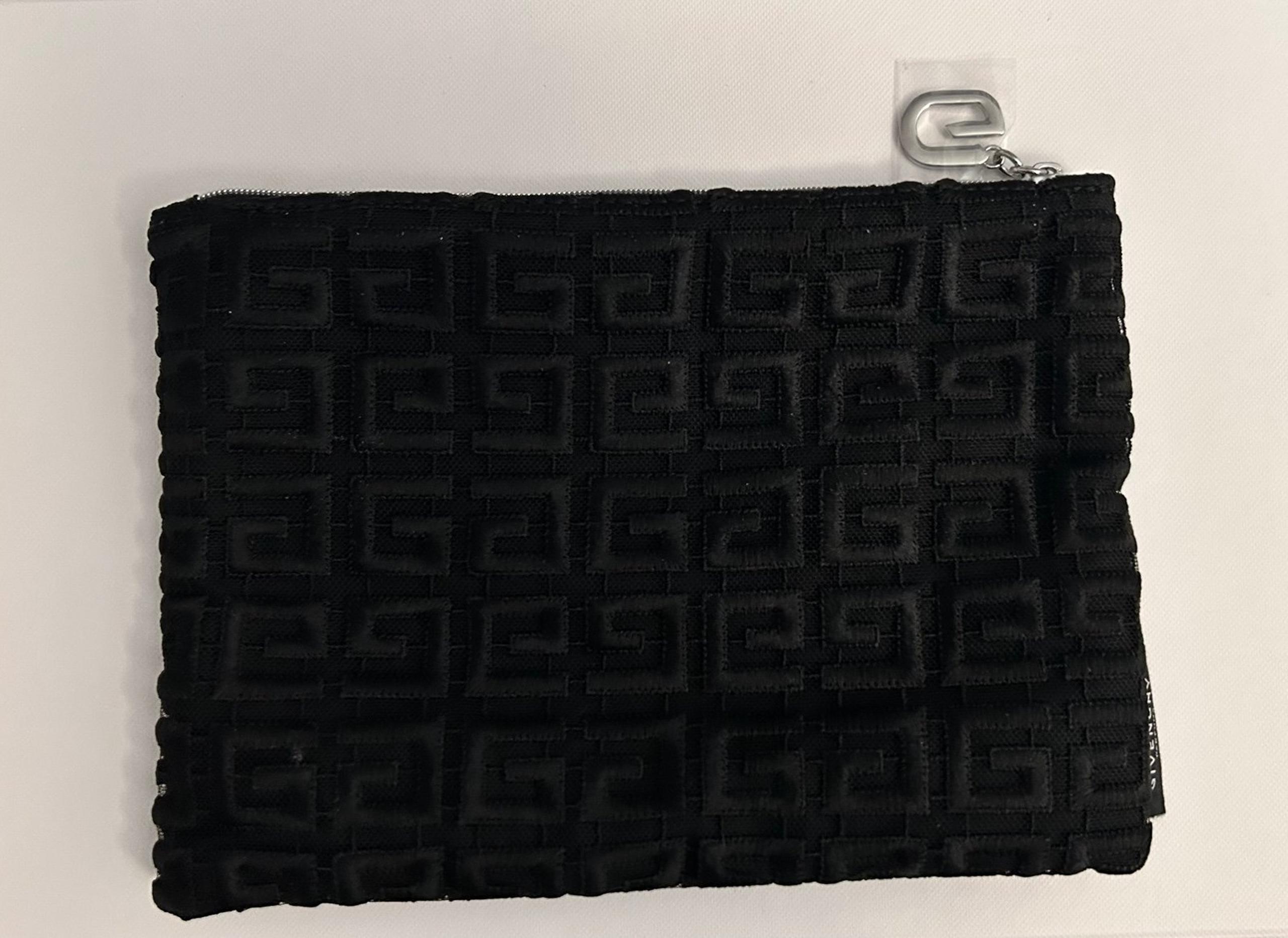 Givenchy Black patterned soft cosmetic bag NIB