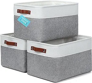 15x11in Large Fabric Storage Baskets for Shelves 3 Pack