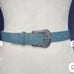 Vintage Carlos Falchi Artisan Style Statement Belt Silver Buckle Teal Sz M 30403