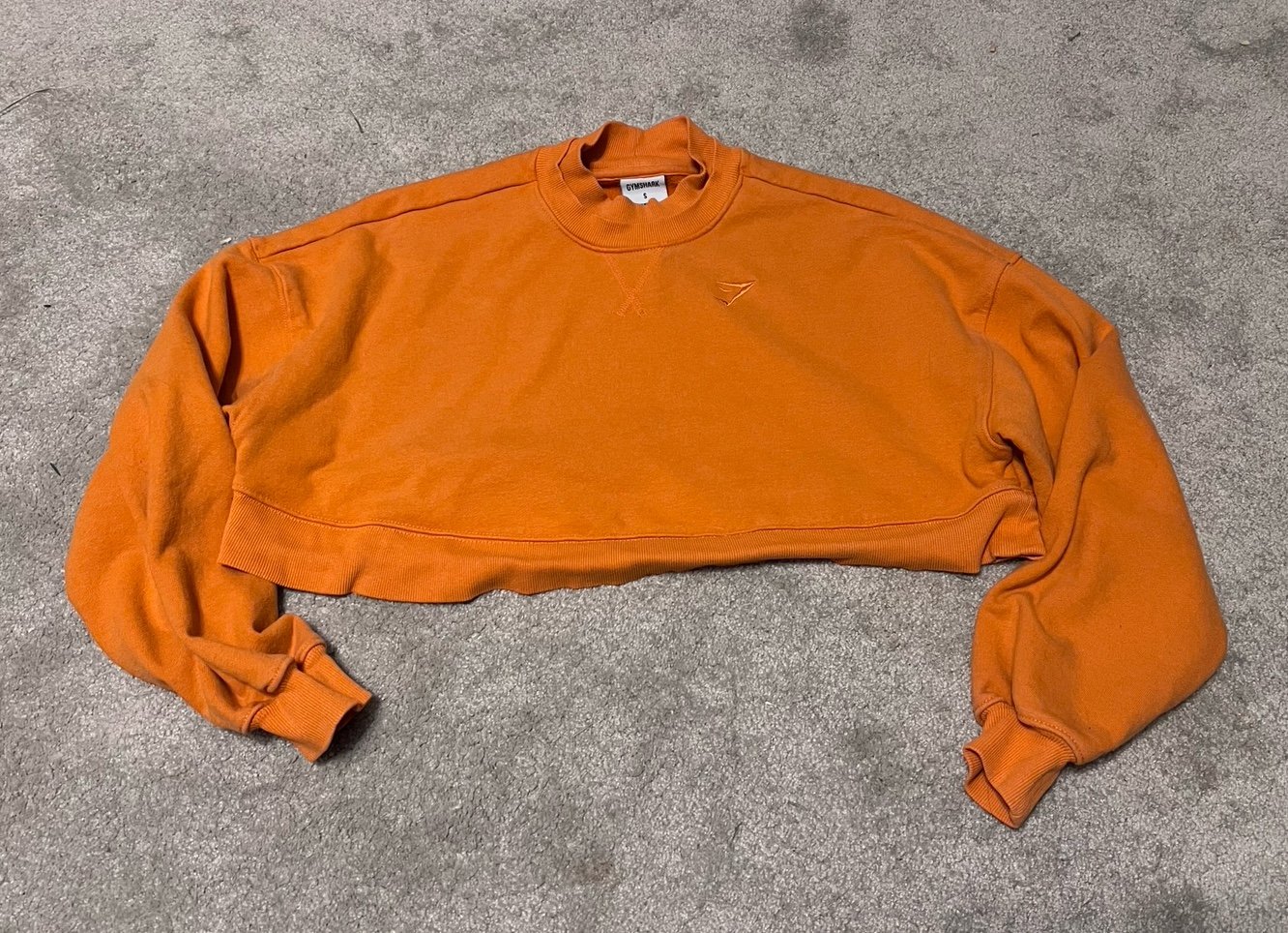 Gymshark Rest Day Cropped Pullover - Blaze Orange Marl