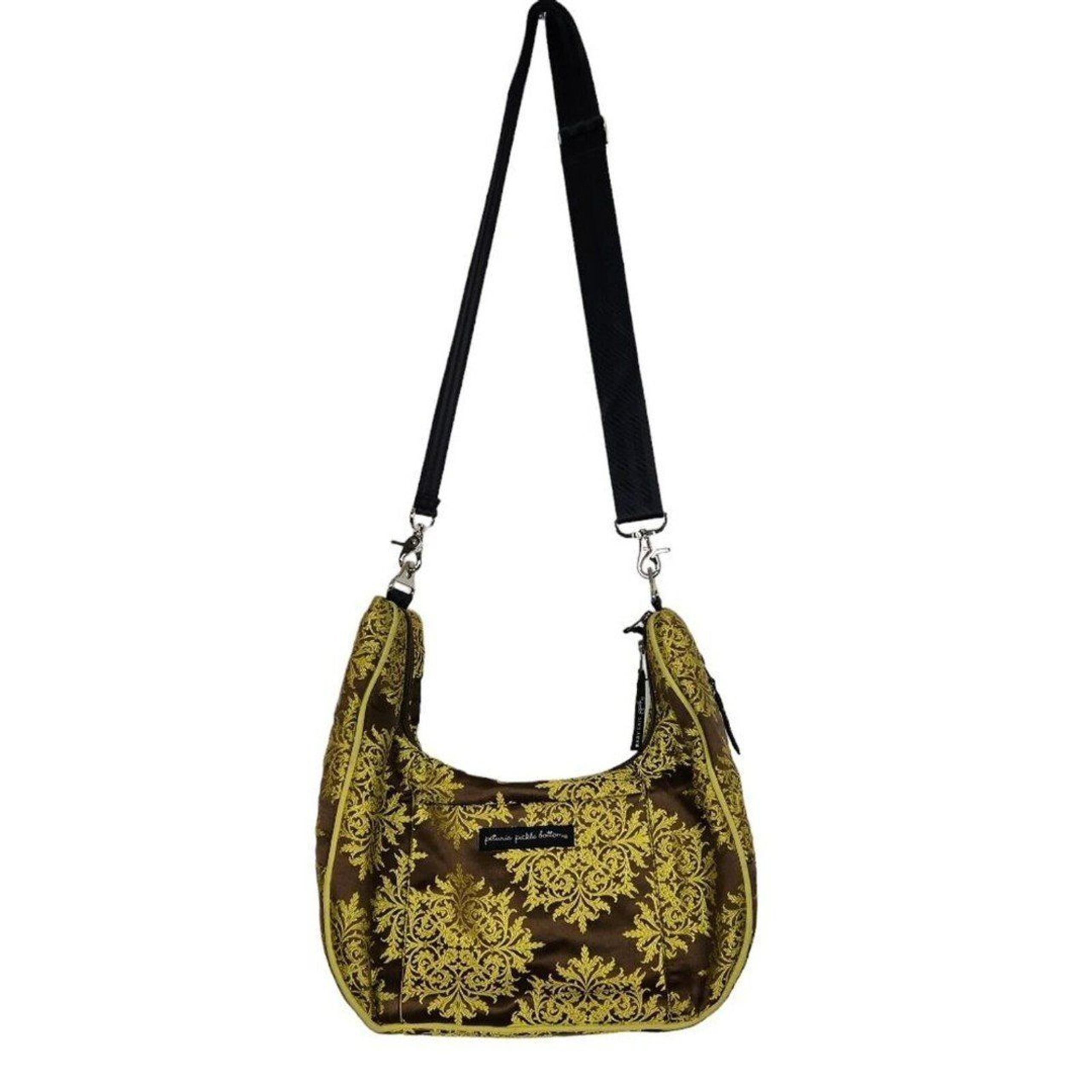 PETUNIA PICKLE BOTTOM Bag Green Brown Brocade Touring Tote Diaper Bag Baby