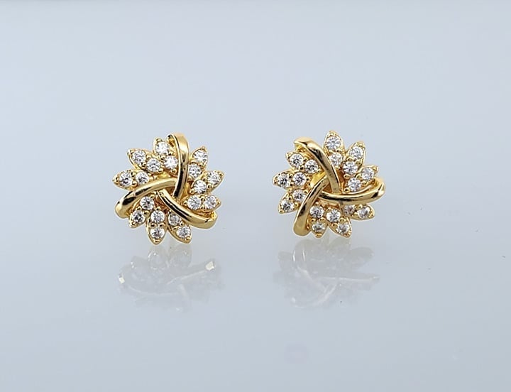 14K Gold Womens 1ct Diamond Twisted Knot Earrings Ladies 14 Karat Silver Jewelry