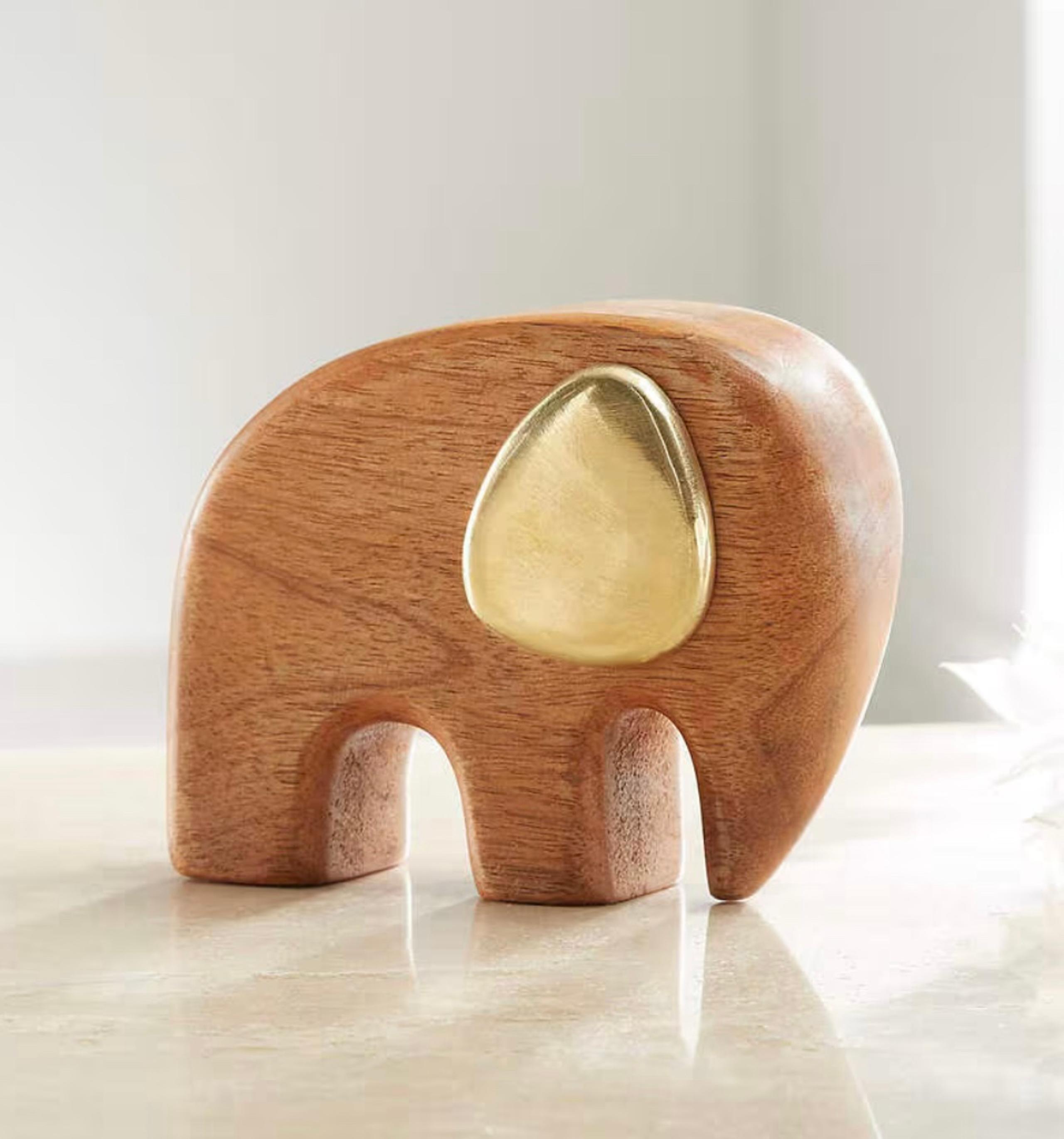 Crate and Barrel Wood Elephant