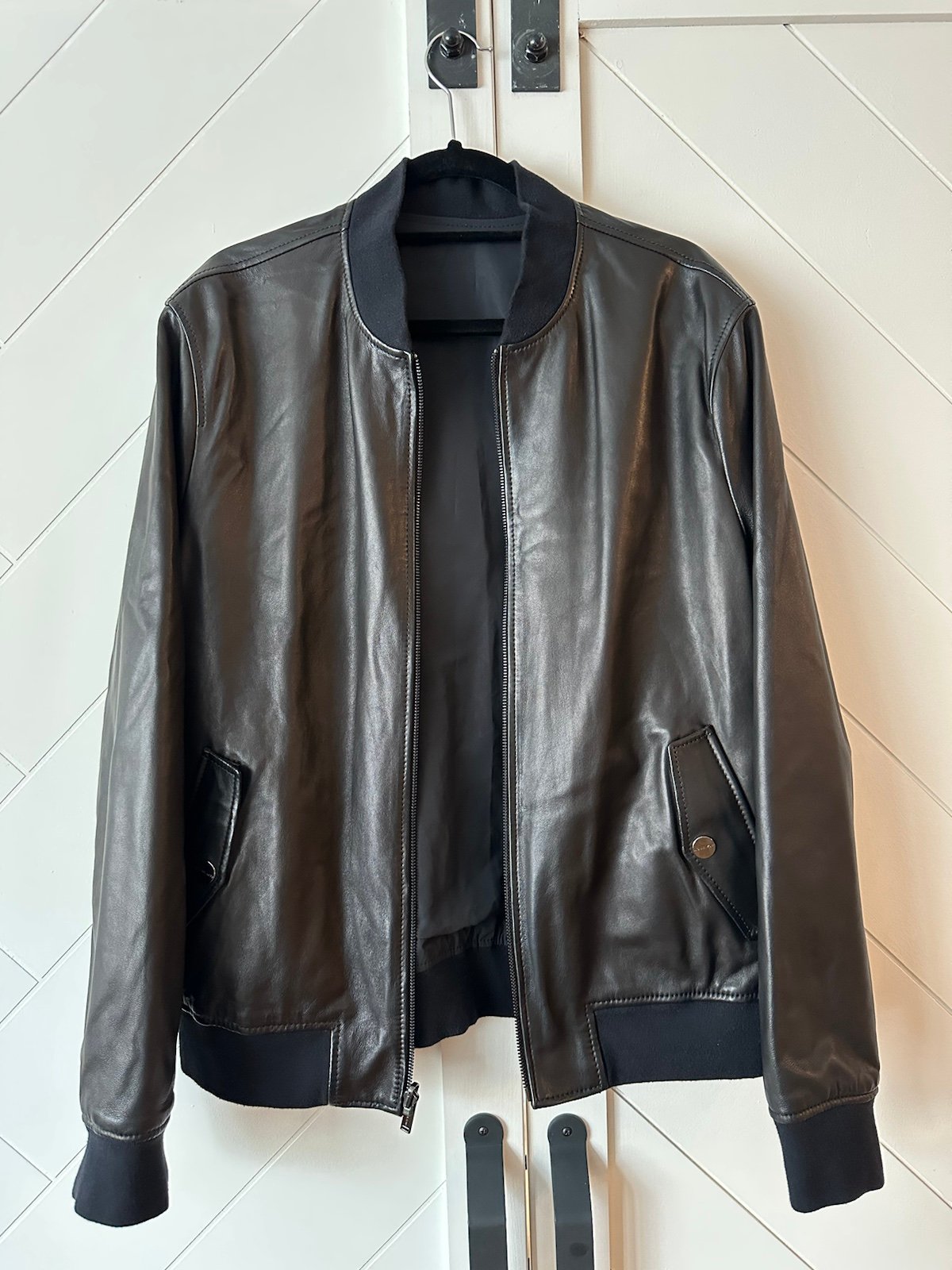 michael kors leather bomber