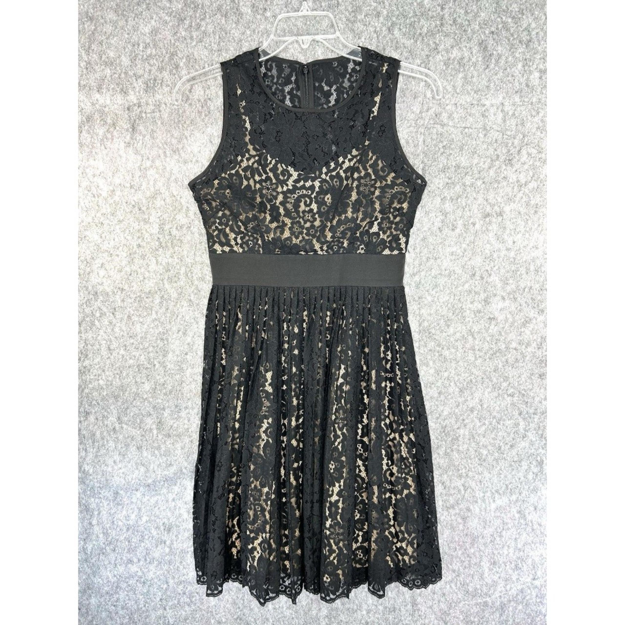 Eliza J Women’s Floral Lace Sleeveless Zip Sheath Dress Black Size 6 Whimsigoth