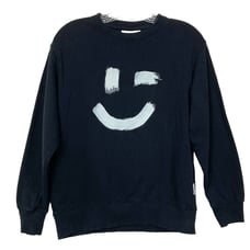NWOT MOLO Sweatshirt Boys 14Y Black Embroidery Smile Art Paint Be Nice