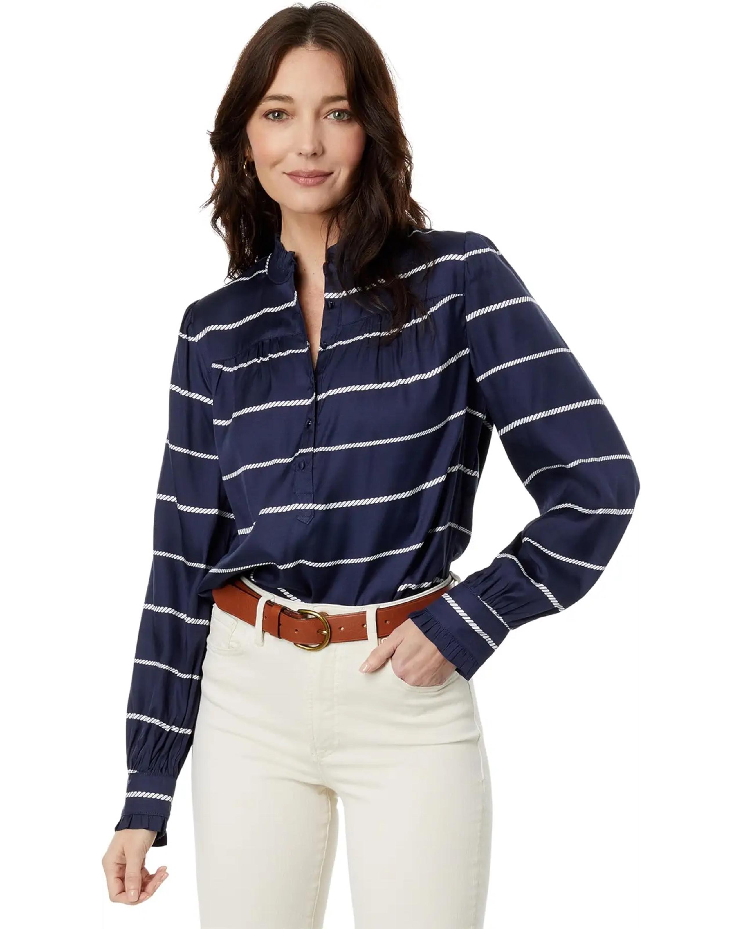Vineyards vines Twill Ruffle Collar Popover S