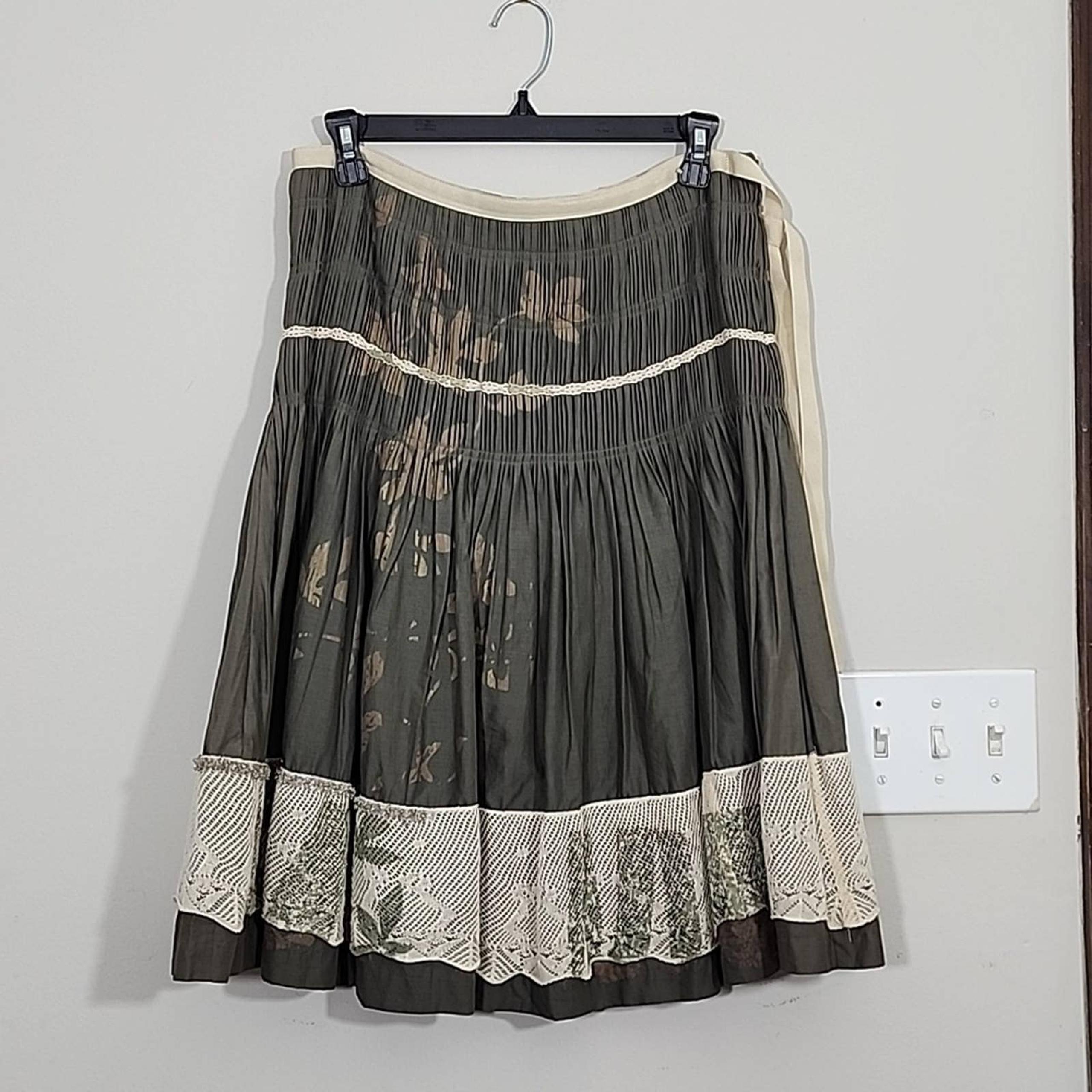 Anthropologie Sita Murt Green Full Skirt Size 6