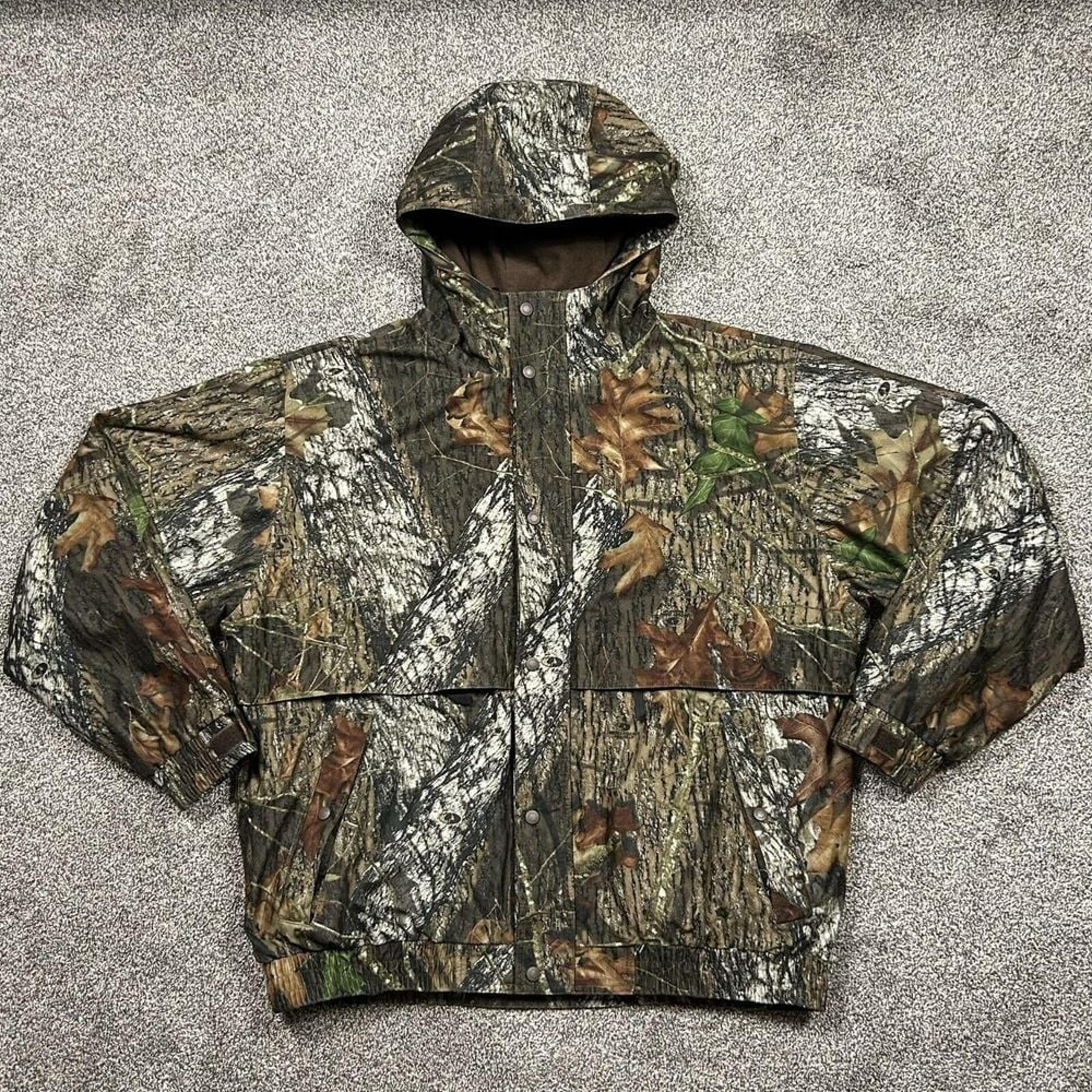 Cabelas Gore Tex Jacket Mossy Oak Break Up Camo Mens 2XL Regular Hunting Hooded