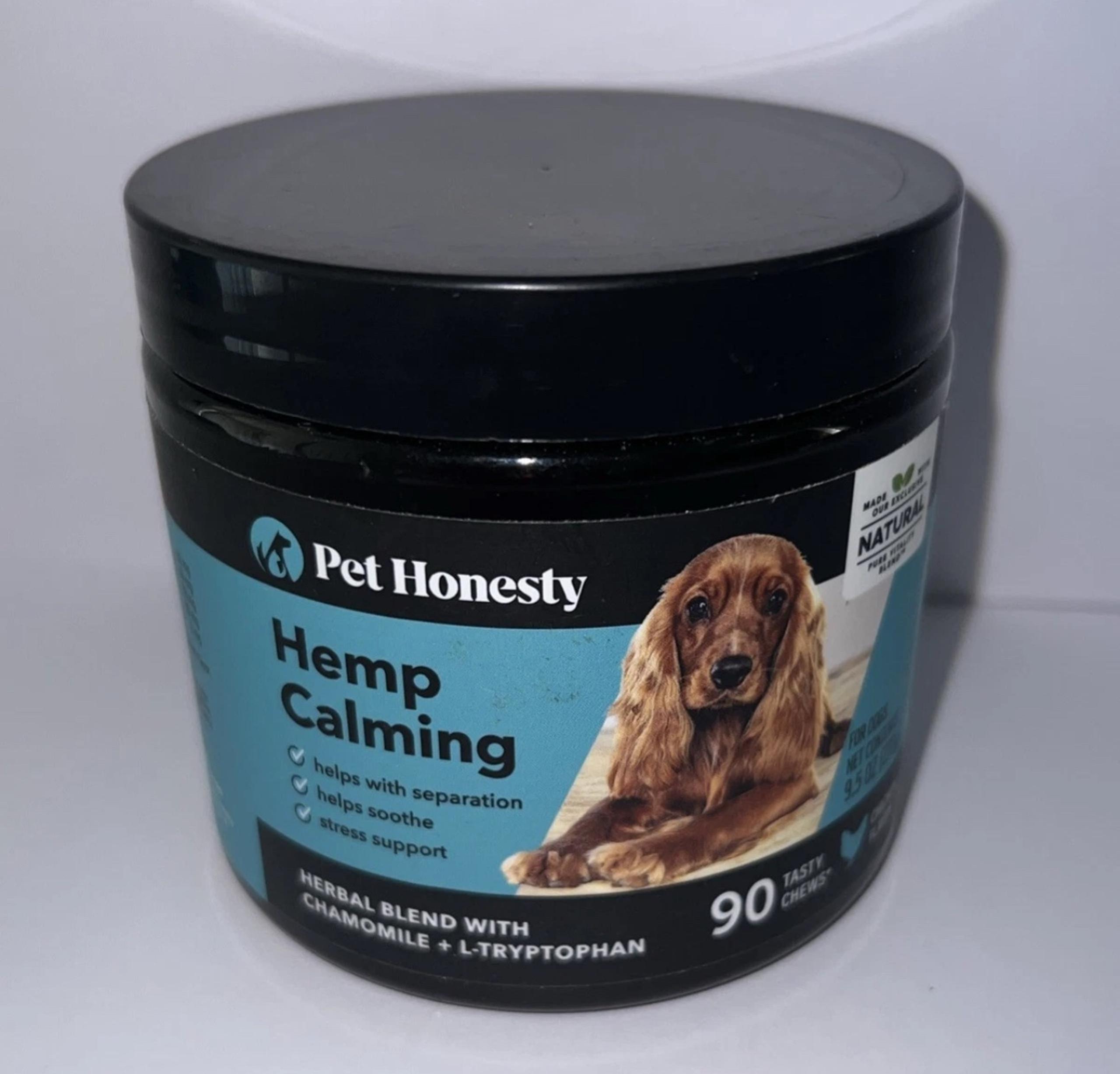 New/Sealed Pet Honesty Hemp Calming Treats For Dogs, 90ct