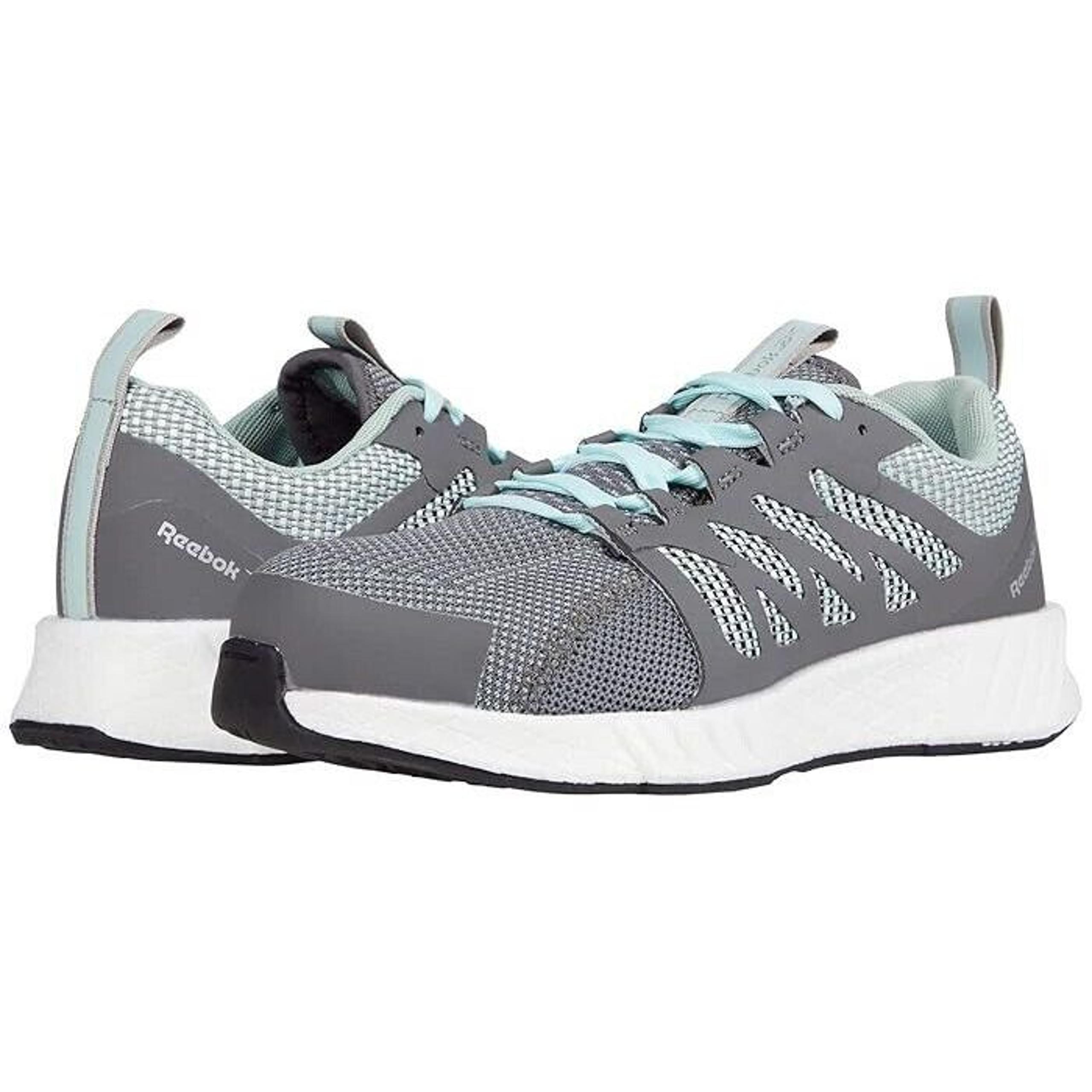 REEBOK RB316 WOMEN'S STEEL TOE GREY/MINT GREEN ATHLETIC WORK SHOES 10.5 D Wide