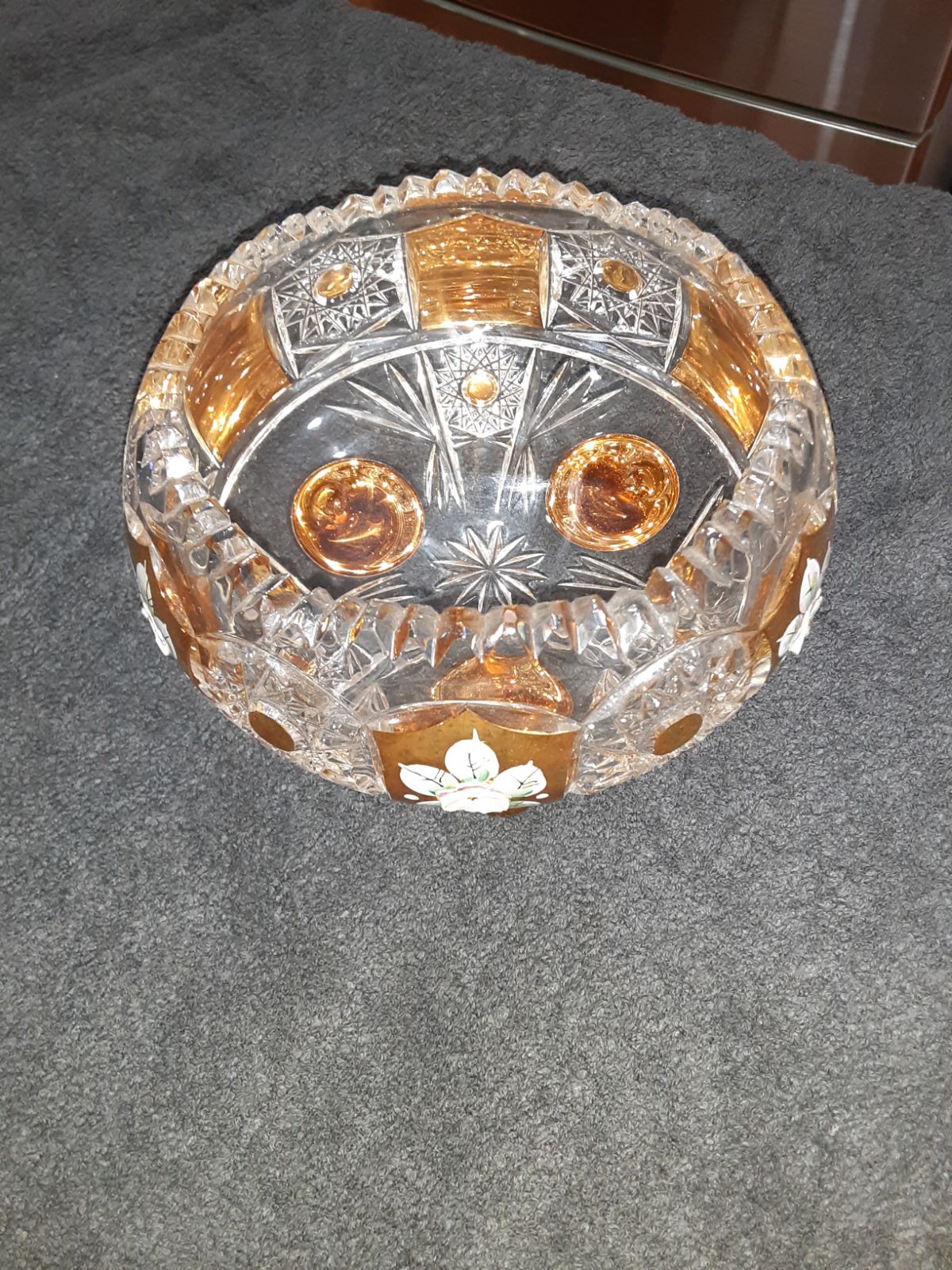BOHEMIAN LEAD CRYSTAL CANDY BOWL, SHAHEREZADA GOLD