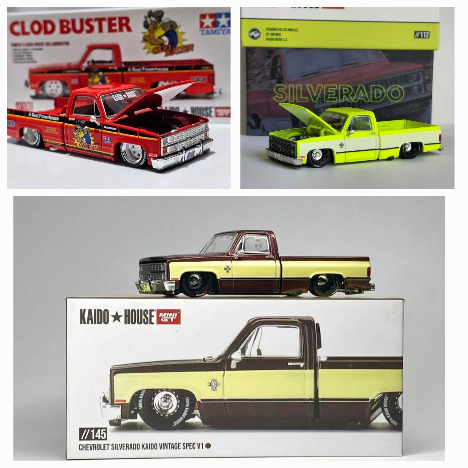 Kaido House x Mini GT 1:64 Chevrolet Silverado Set of 3 Cars
