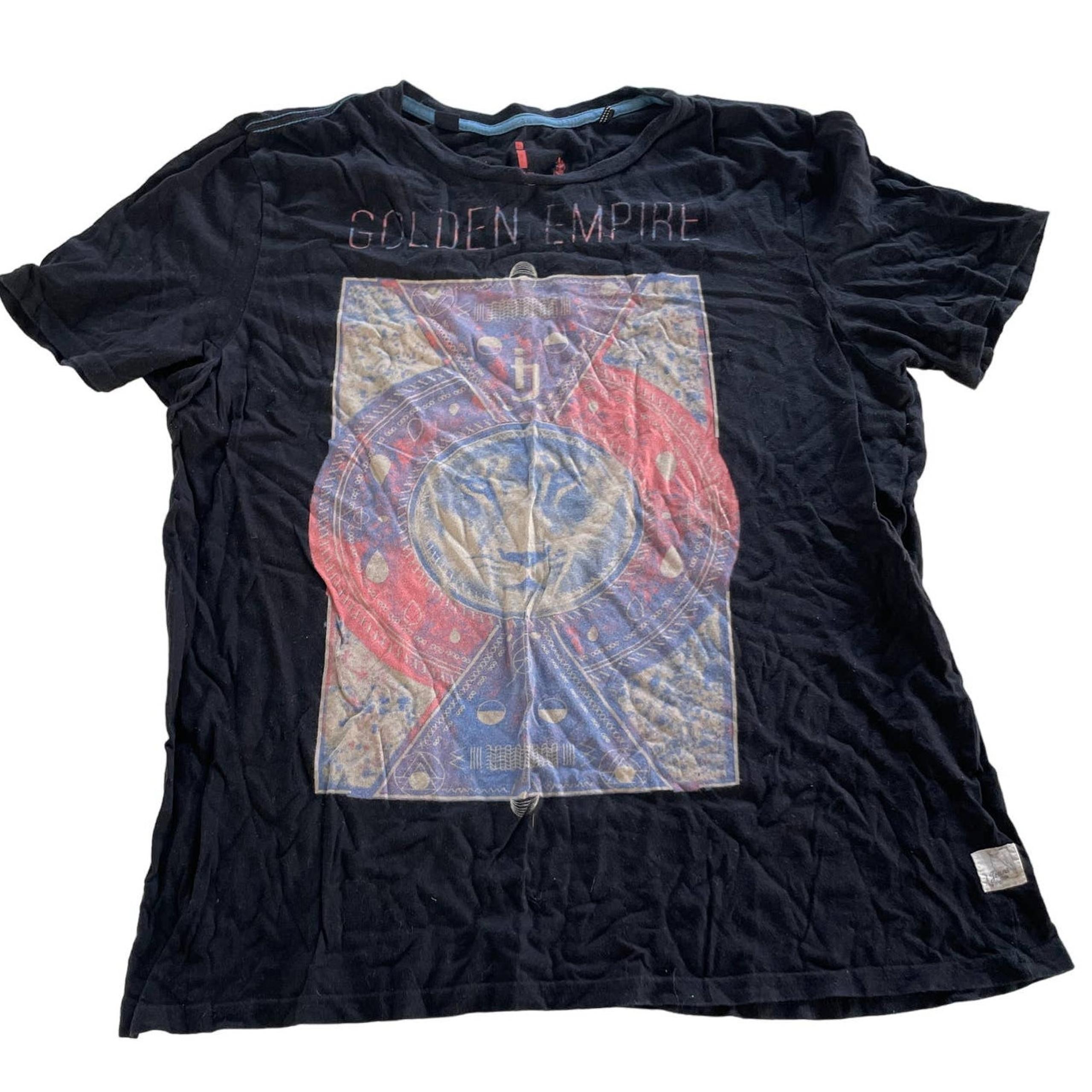 i Jeans by Buffalo Shirt Women Large Black Golden Empire Graphic Tee Cotton
