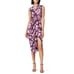 Jason Wu Collection Sheath Dress Floral Sleeveless Draped Jersey Purple Size 10