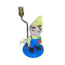 vintage ceramic Gnome Elf Lamp Holland Mold. Condition: some paint loss, especi