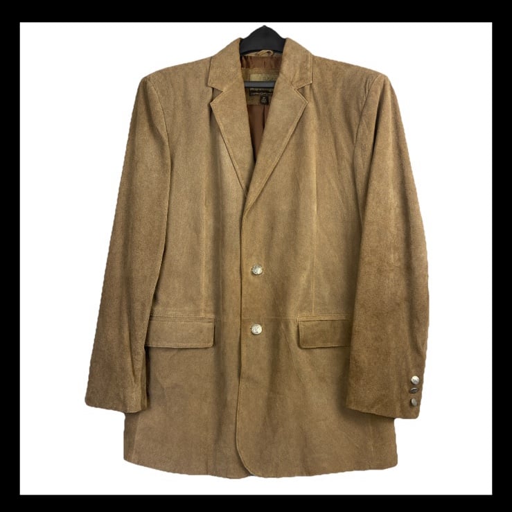Vintage Cabela’s Leather Jacket Men’s 42 Brown 2 Button Sport Blazer Patina