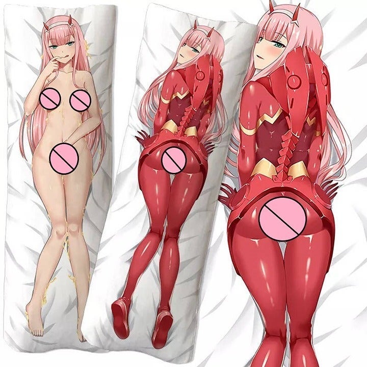 002 Zero Two Anime Waifu Dakimakura Body Pillow Cover Case - 2 Way Tricot