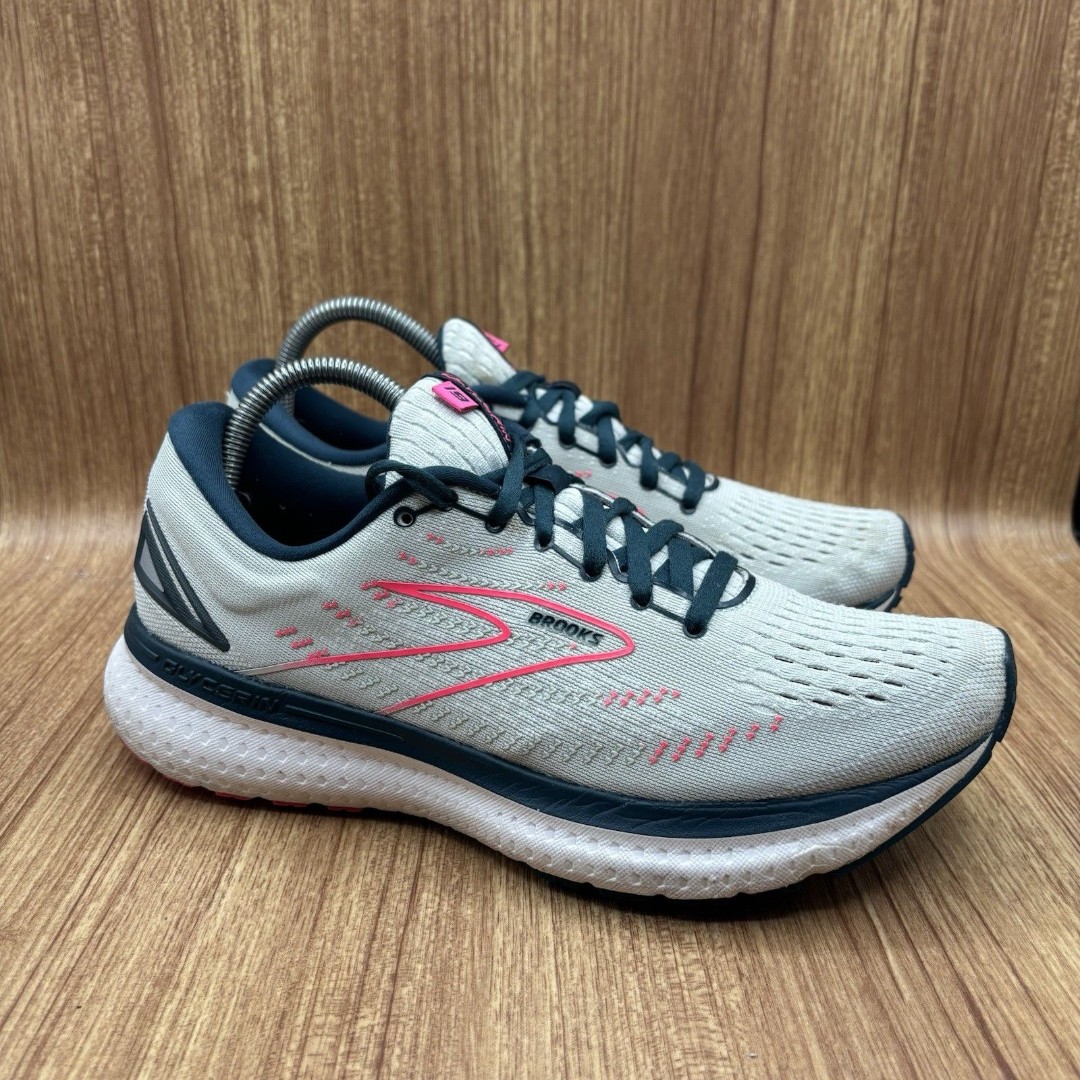Brooks Glycerin 19 Running Shoes Ice Flow Navy Pink Women's Size 10 B Sneakers