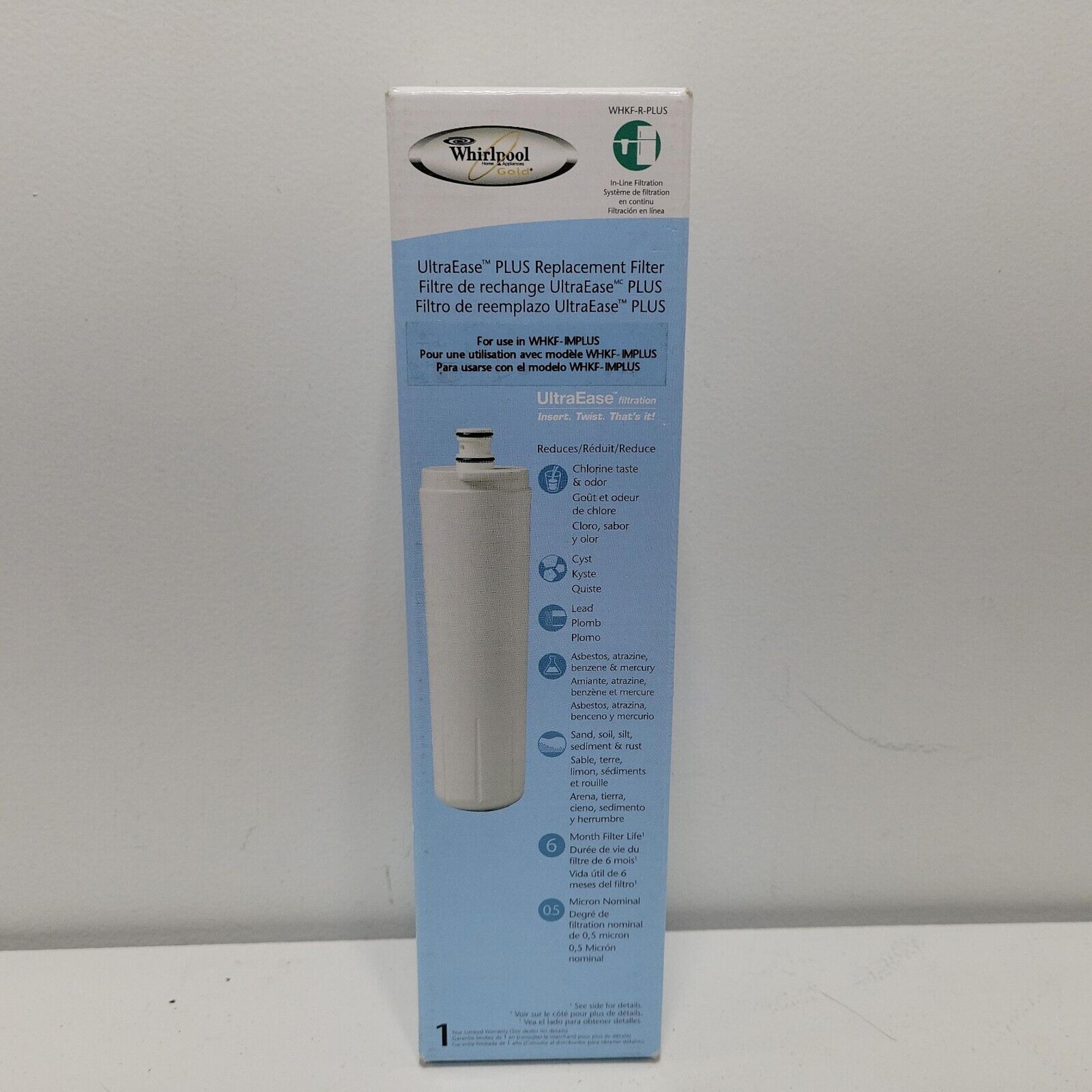 Whirlpool UltraEase PLUS Filtration System Filter WHKF-IMPLUS New Sealed Box