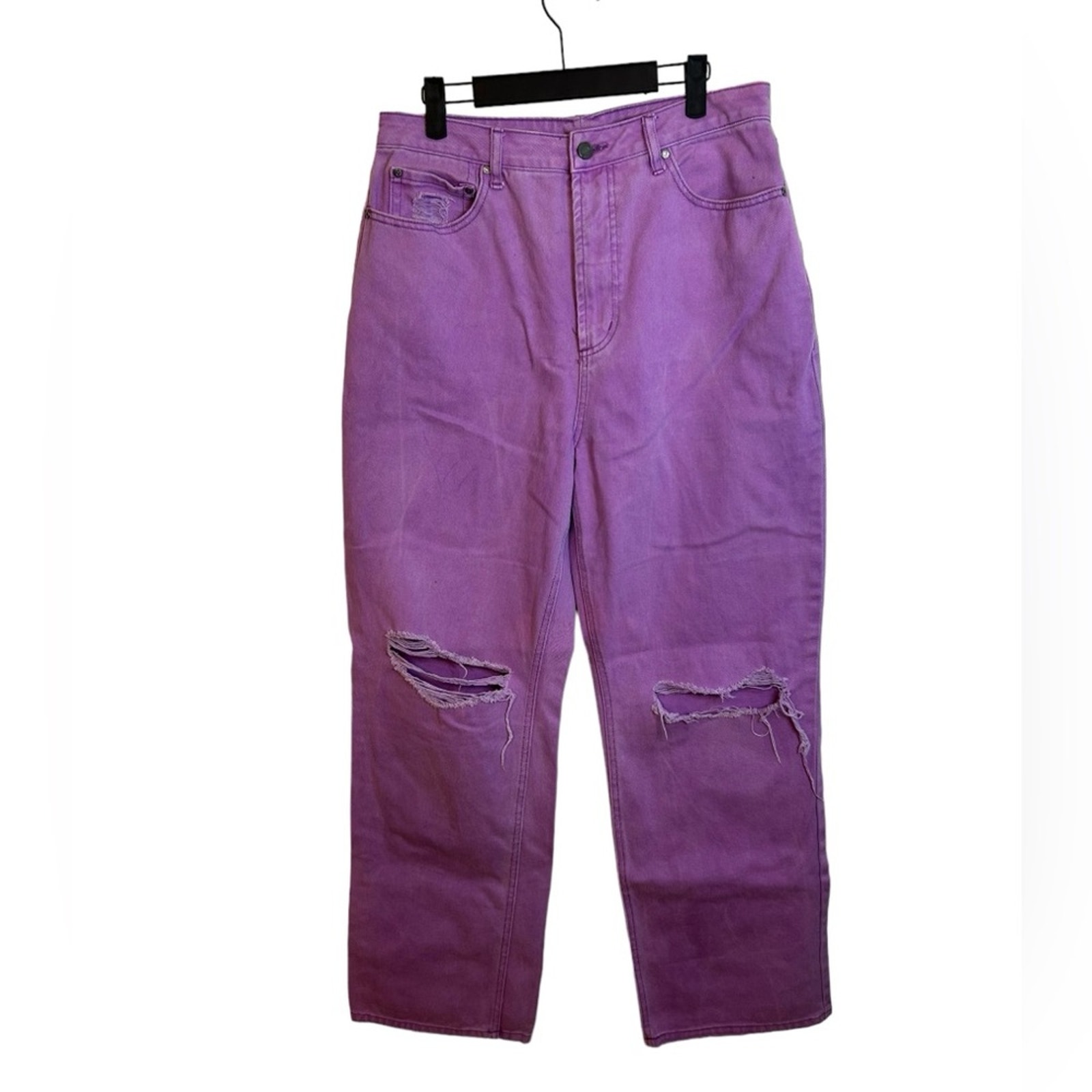 AFRM Oden Purple Distressed Wide Leg Jeans