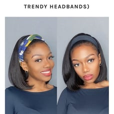LUVME 12 Black HeadBand Wig