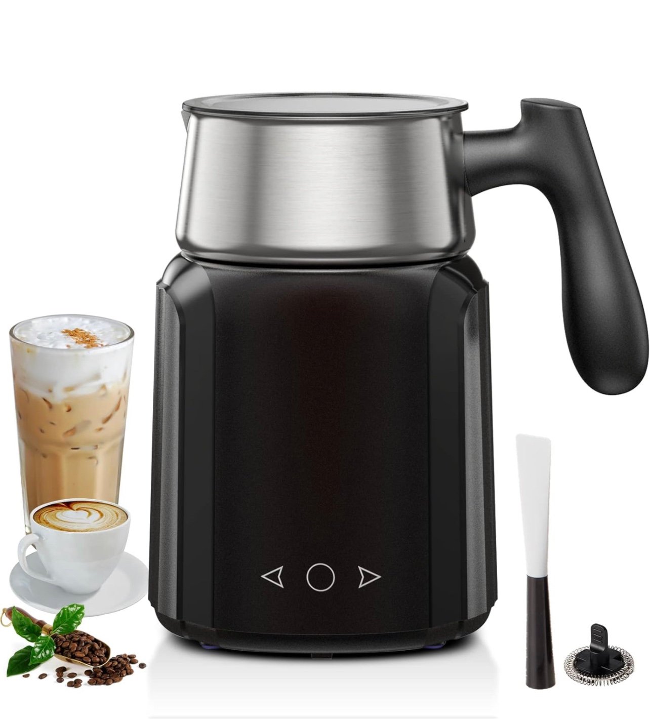 Milk Frother and Steamer 9-in-1, Detachable Milk Warmer, Hot Chocolate Maker