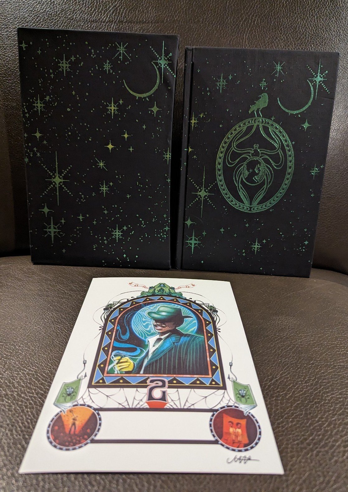 Waterstones Anansi Boys Signed Slip Cover Embossed Endpapers