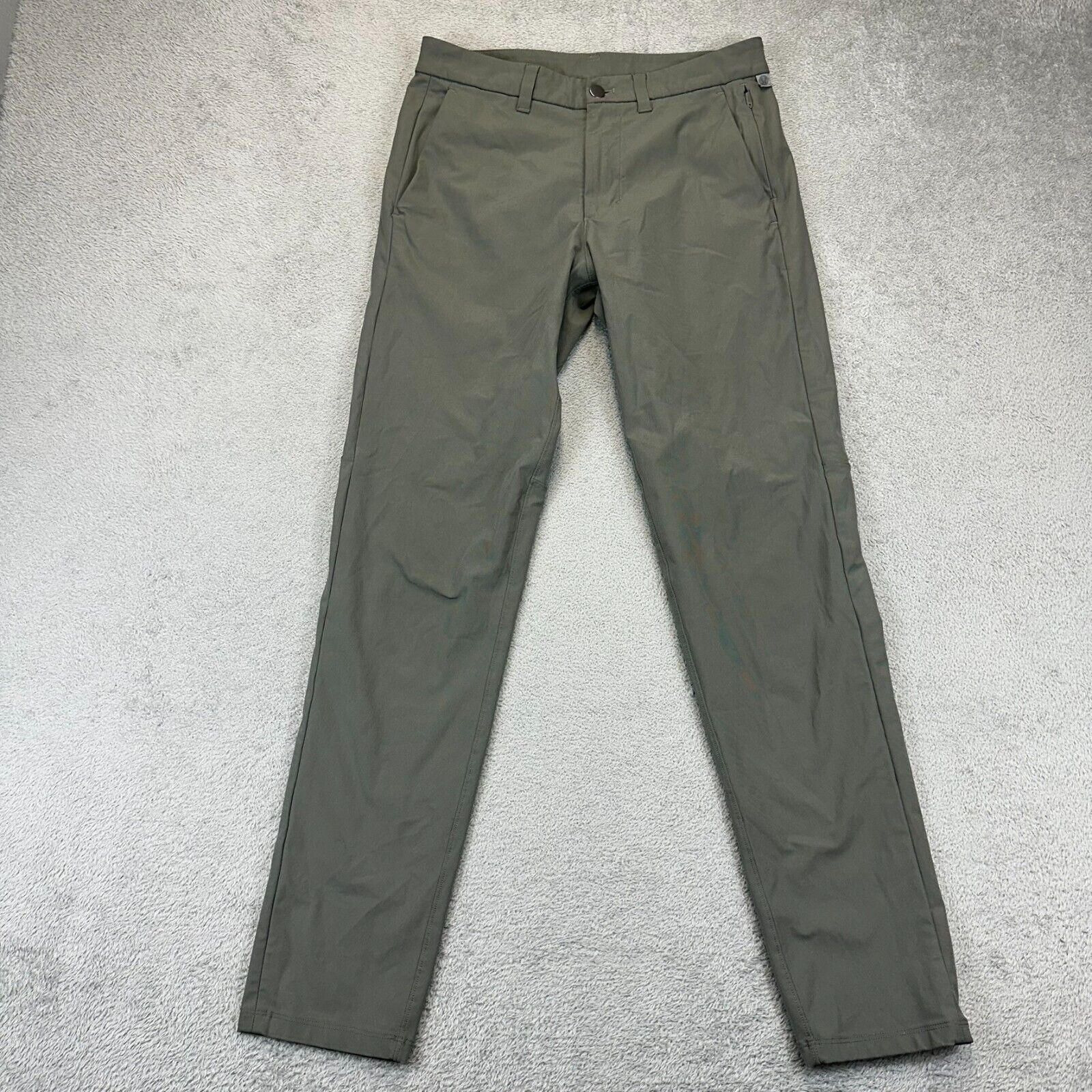 Lululemon Commission Slim-Fit Pants Gray Mens Size 30x30 Warpstreme Golf