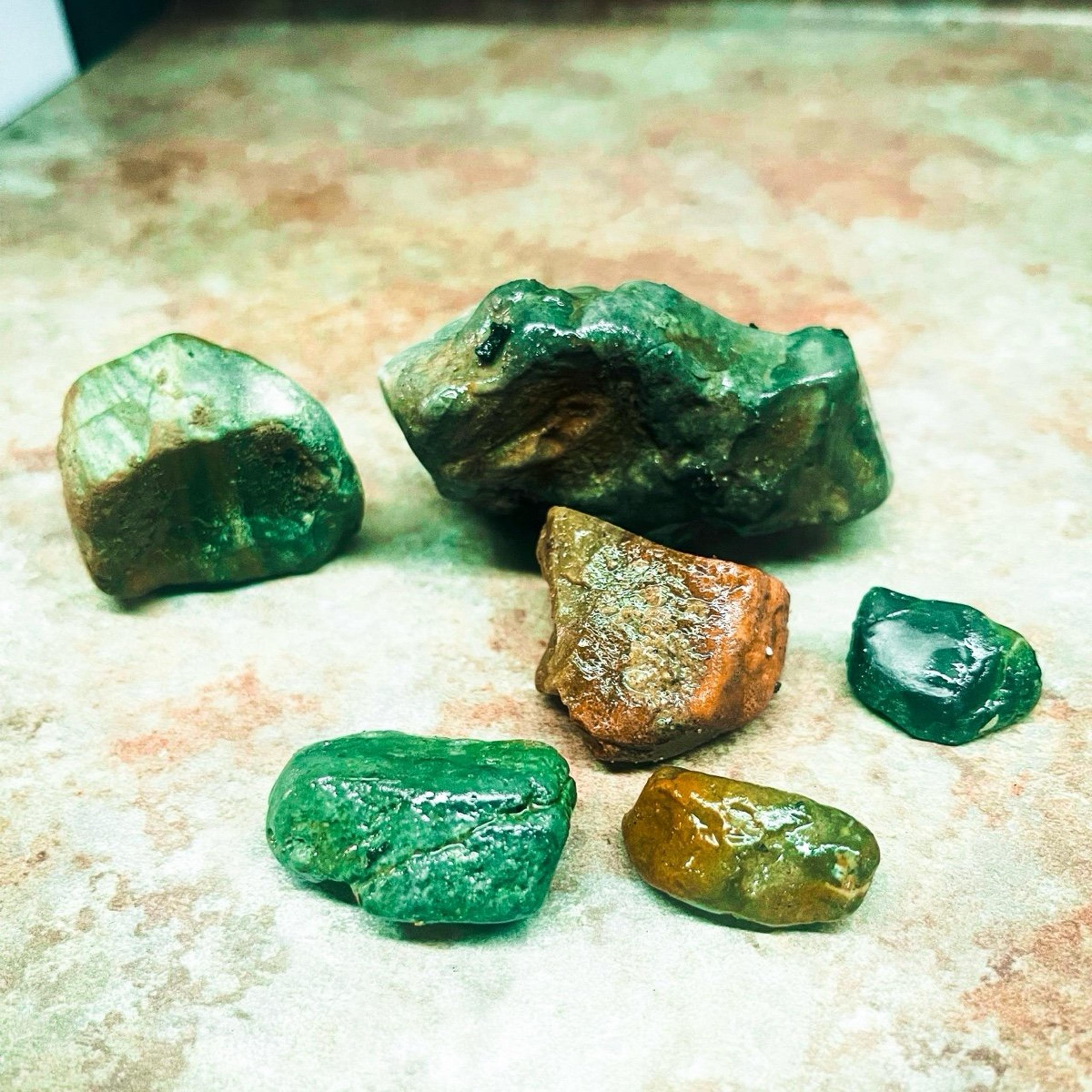 Raw and Lustrous Jade  Crystal, found today in northeastern Arkansas.