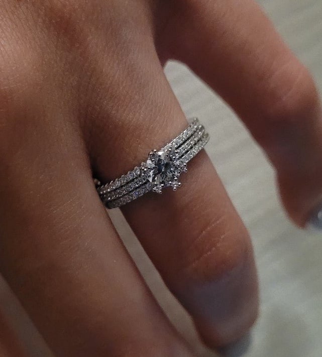 *SALE* Sophie Moissanite Ring and Wedding Band Set Size 5,6,7,8,9