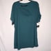 4X 26W Torrid Teal Rib Crew Neck Asymmetrical Cut Out Tee Super Soft Fitted NWT