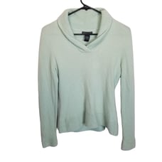 Daniel Bishop Womens M Light Green Cashmere Pullover Sweater Shawl Collar Knit
