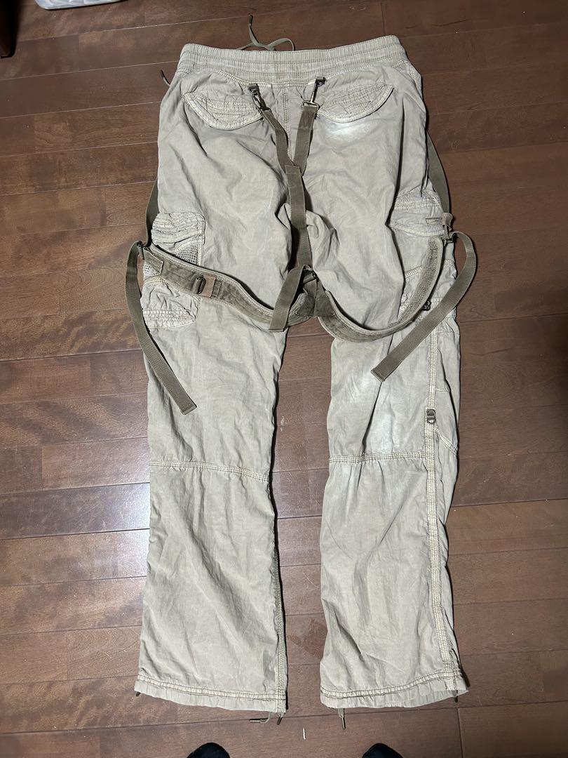 パンツ 00s archive bondage cargo pants grunge Tripp NYC Green Bondage Pants Goth Punk Rave Y2K Vintage