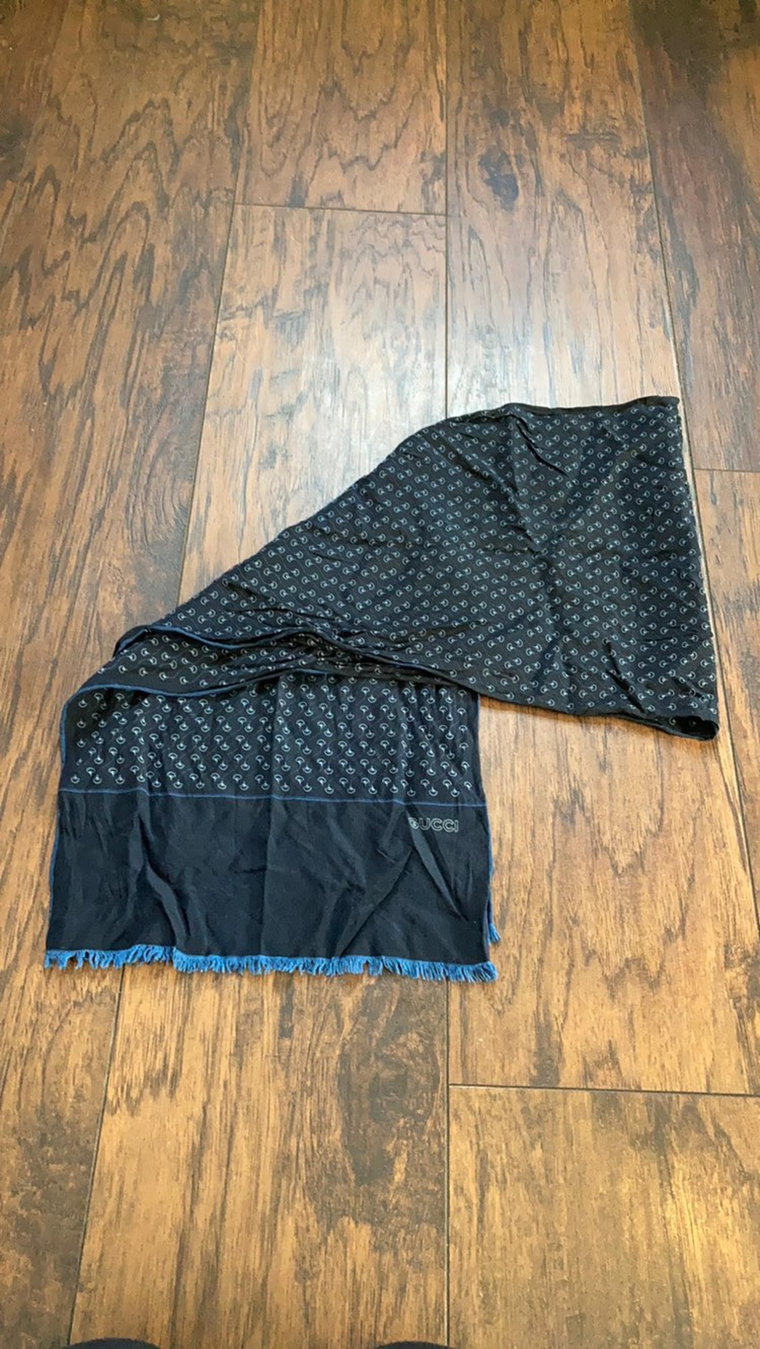 GUCCI Blue Silk Scarf