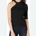 Zara Deep black One shoulder Sweater in medium