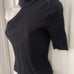 Zara Deep black One shoulder Sweater in medium