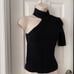 Zara Deep black One shoulder Sweater in medium