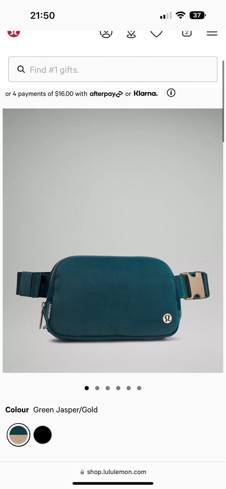 NWT Lululemon Everywhere Belt Bag Velour ColourGreen Jasper/Gold