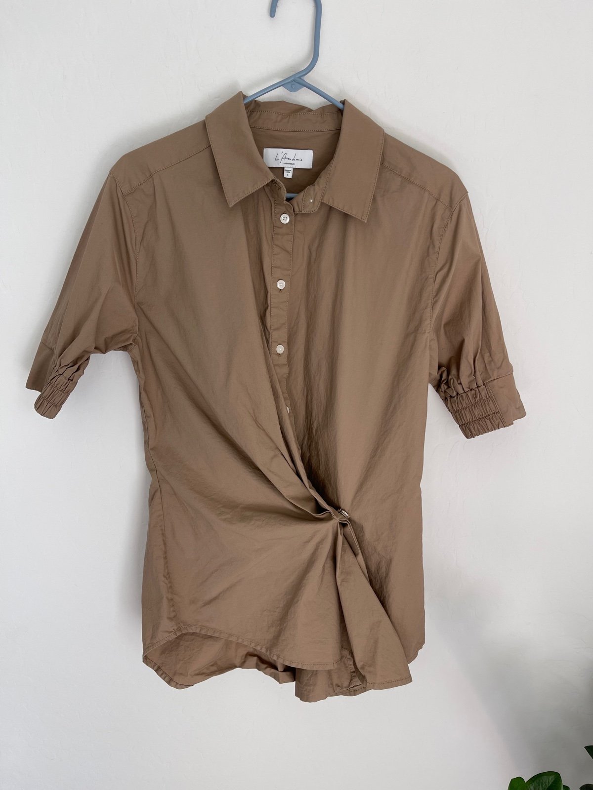 L'ACADEMIE Side Button Asymmetrical Shirt Size Small