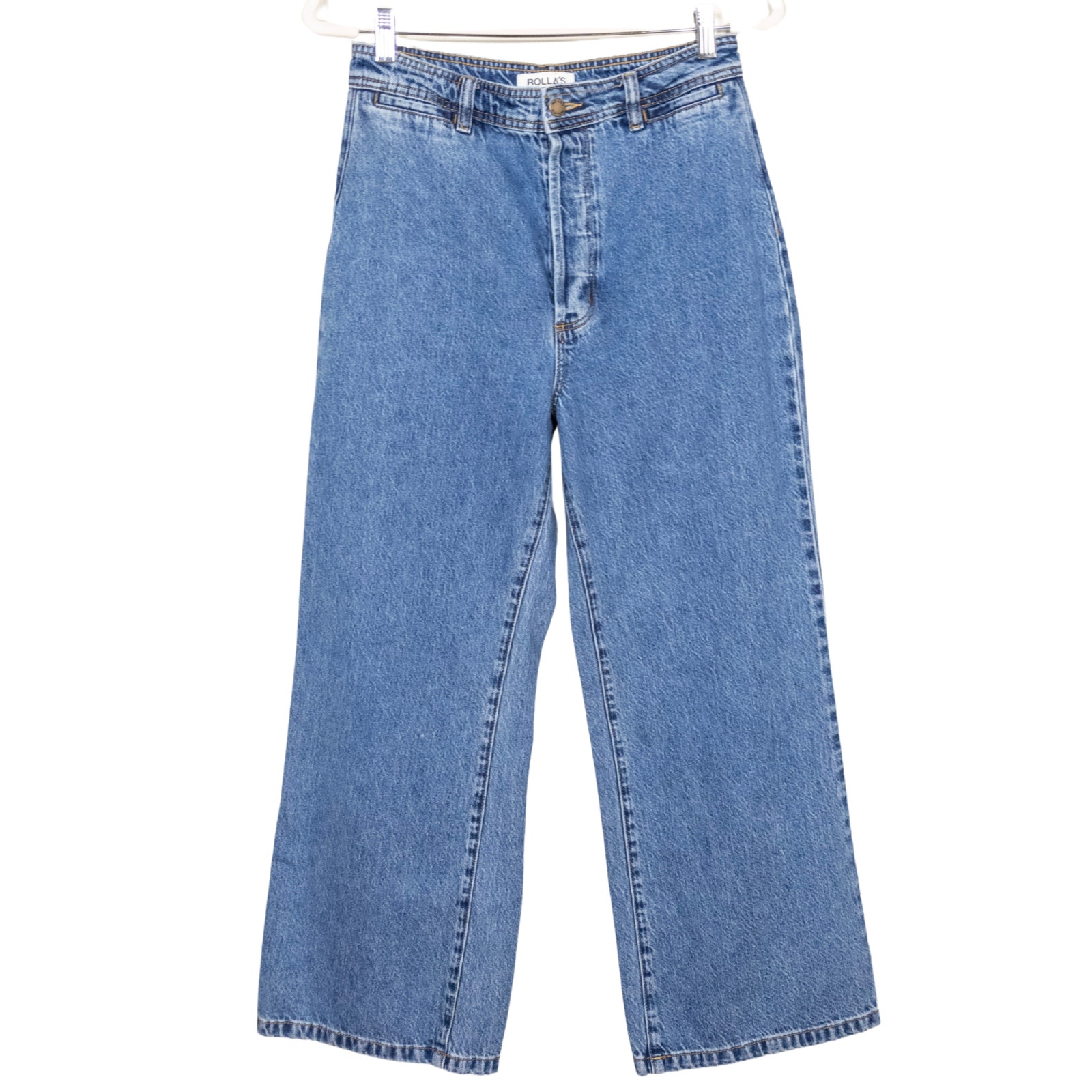 ROLLA'S High Rise Wide Leg Jeans Medium Wash Button Fly Welt Pockets Women's 29