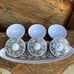 Temp-Tations Old World Black 4 Piece Melamine Condiment Set - Bowls Lids Tray