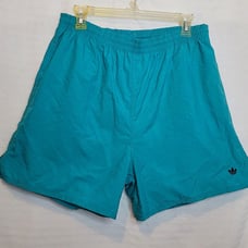 Vintage Adidas Trefoil Swim Shorts Trunks Teal Blue With Liner Size Large